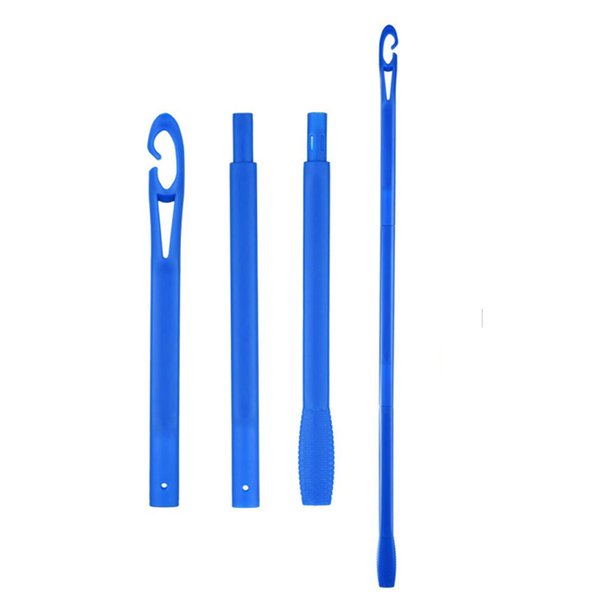 22 Inch Hair Curlers Hook Heatless Curls Hook Hair Curlers Styling Hook (Blue)