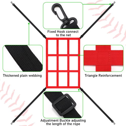 Gsbomzap 2PCS Baseball Softball Pitching Target & Dummy Batter, Adjustable Baseball Pitching Net Training Aids 9 Hole Strike Zone Attachment, Baseball & Softball Practice Net for Hitting Accuracy