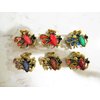 small mini metal jeweled antique peacock bronze hair claw clip (Primary color: Red)