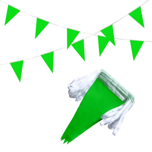 TSMD Solid Green Pennant Banners Flags String DIY Bunting Flags,Party Decorations for Grand Opening,Kids Birthday,Party Events Celebration