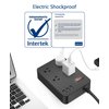 Outdoor Power Strip Weatherproof,Waterproof Surge Protector with 4 Outlets,3 USB,Shockproof Overload Protection, Multi Outlet Extension for Camping, Garden, Kitchen, Bathroom, 6ft Cord,with Flat Plug