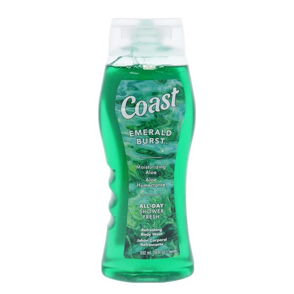 Coast Emerald Burst Body Wash - Hydrating Body Wash - Gentle Cleansing Body Wash for Dry Skin with Moisturizing Aloe Formula - Fresh Scent - 18 oz
