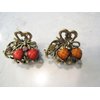 Jeweled antique bronze hair claw clip with crystals Set: B (Primary color: Green)