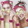 Semato 3PCS Face Wash Headband and Wristband Set Soft Elastic Cute Washband Spa Headband Wrist Towels for Women Girls (pink bear-4)