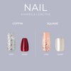 KISS Gel Fantasy Press On Nails, Nail glue included, Ribbons', Pink, Short Size, Squoval Shape, Includes 28 Nails, 2g glue, 1 Manicure Stick, 1 Mini File
