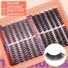 TOOCHUNAG Cat Eye Lash Clusters Kit Wispy DIY Lash Extension Kit Natural Eyelash Extension Kit 7-16mm Individual Cluster Lashes Extensions with Lash Bond and Seal, Tweezers, Brushes(30D+40D-CD Curl)