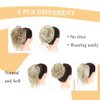 Elvirgel 5 Pieces Messy Hair Bun Hair Scrunchies Hair Accessories For Women Wavy Curly Hair Wrap Ponytail Synthetic Hair Bun
