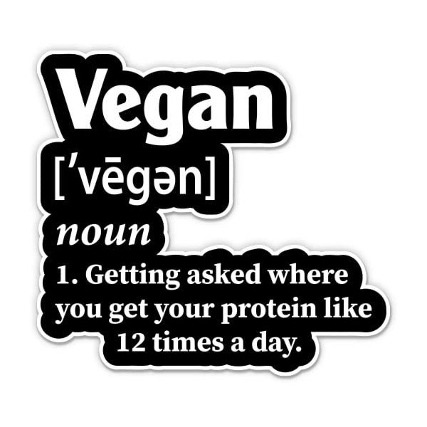 Vegan Definition Stickers - 2 Pack - Waterproof Vinyl for Car, Phone, Water Bottle, Laptop - Funny Vegan Decals (2-Pack)