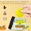 80pcs Turmeric Cleansing Pads for Face, Turmeric Cleansing Pads Face Exfoliating Pads with Vitamin C and B5, Turmeric Facial Scrub Pads Face Exfoliator, Tumeric Makeup Remover Wipes Pads