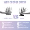 CarLary Lash Clusters, DIY Eyelash Extension, 40 Mini Glue Bonded Clusters Individual Lashes, Wispy Fluffy Reusable Artificial Natural Look for Cluster Lashes, C Curl Lashes Pack (Volume-12mm)