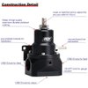PQY Fuel Pressure Regulator with Gauge AN10 Feed & AN6 Return Line & AN10 End Cap Black