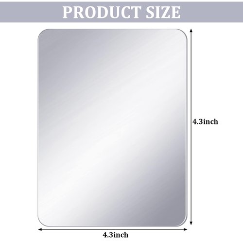 craftshou 2 Pieces Magnetic Locker Mirror 4.3x4.3 Inch Rectangular Locker Mirror Locker Magnetic Mirror for Home Office Cabinet School Locker Wall Mirror