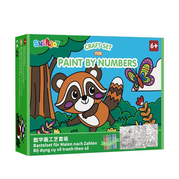 SNEILJOY 3 Packs Paint by Numbers Kit for Kids, DIY Acrylic Oil Painting Paint by Numbers Kits on Canvas, Drawing Paintwork for Home Decor