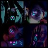 Konsait Glow in The Dark Temporary Tattoos for Kids Adults,10 Sheet Neon Music Party Body Face Tattoos Waterproof Fake Tattoos Stickers for Boys Girls Women Birthday Gifts Glow Party Favor Supplies