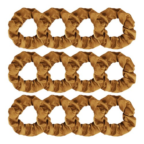 Jaciya 12 Packs Brown Hair Scrunchies Satin Scrunchy Elastic Band Hair Bobbles Scrunchies Hair Ties Ponytail Holder Hair Accessories for Women Girls