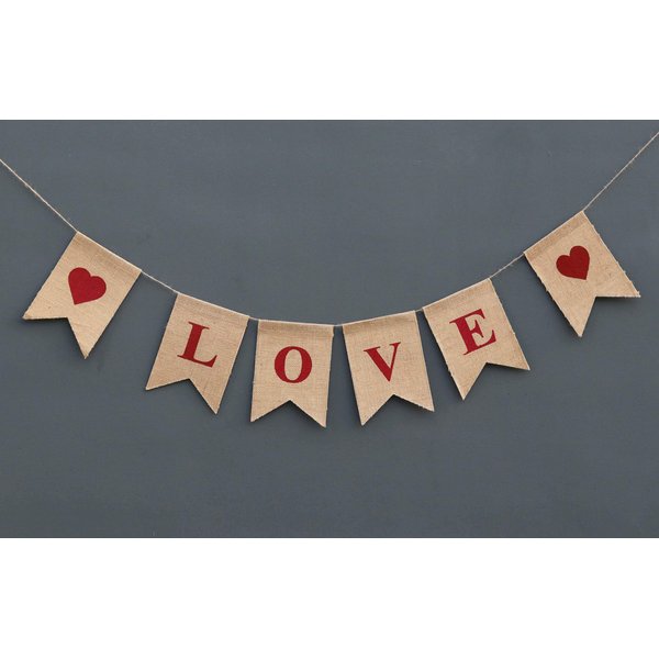 Boston Creative Company Love Burlap Banner Valentines Burlap Garland Wedding Decor Bridal Shower Banner Rustic Wedding Garland Valentines Day Decor Bridal Shower Decorations Wedding Heart Bunting