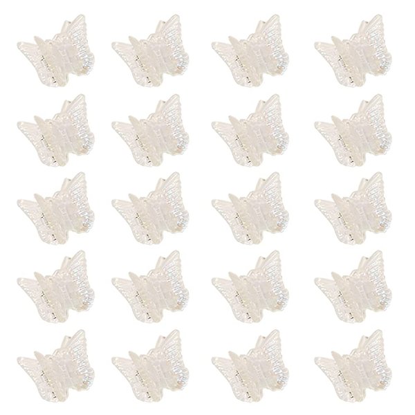 20 Pcs Small Butterfly Hair Claw Clips Clear Plastic Hair Claws Clamps Hair Jaw Clips Mini Hair Barrettes Accessories for Girls Women