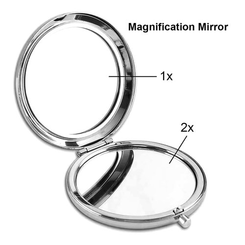 Personalized Handheld Mirror | Laser Engraved Compact Mirror with Handbag | Custom Gift for Woman Girl Bridesmaid Friend Mother Christmas (Name ONLY)