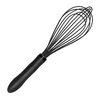 TEEVEA Silicone Whisk,Kitchen Silicone Whisks for Cooking Non Scratch,Wisking Tool Metal Wire Stainless Steel Whisk Egg Bread Silicone Wisk,Small Mini Heat Resistant Whisk 11-Inch,Black