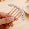 Missgrace Luxury Glitter Sparkly Crystal Rhinestones Pearls Gold Hair Side Combs Hairpins Barrettes Clips Hair Accessories for Women Girls (Color 2)