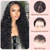 ozkan 13x6 Water Wave Wig Human Hair HD lace Front Water Wave Curly Wigs 13x6 Lace Frontal Water Wave Wigs Pre Plucked with Baby Hair Soft and Smooth Natural Black 26Inch