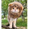 RosyLife Lion Mane Wig for Cat Costume Pet Adjustable Washable Comfortable Fancy Lion Hair Cat Clothes Dress for Halloween Christmas Easter Festival Party Activity (Brown)