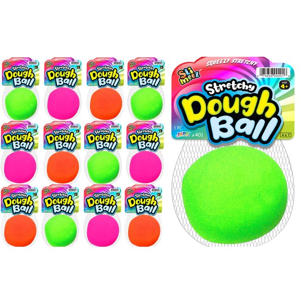 Stretchy Dough Ball (3 Balls) Fidget Toy Stress Balls for Adults and Kids. Neon Color Slow Rising Squishy Balls Autism Sensory Products. Stress Relief Toy Therapy Putty 401-3s