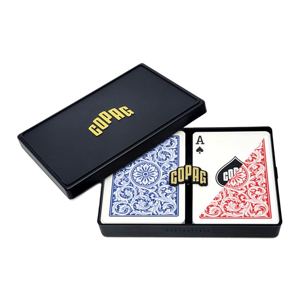 Copag 1546 Design 100% Plastic Playing Cards, Poker Size (Standard) Red/Blue (Regular Index, 1 Set)