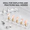 GAOY 2Pcs Magnetic Nail Stand, Acrylic Nail Art Practice Press on Nails Display Stand Holder with 96Pcs Reusable Adhesive Putty for Home DIY & Salon Use Manicure Tools, Golden & Silver