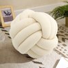 Knot Pillow Ball-Shaped Decorative Throw Pillows,Ivory 20cm Cute Couch Cushion Knotted Plush Pillow Suitable for Living Room Bed Decoration Handmade Braided Throw Pillows