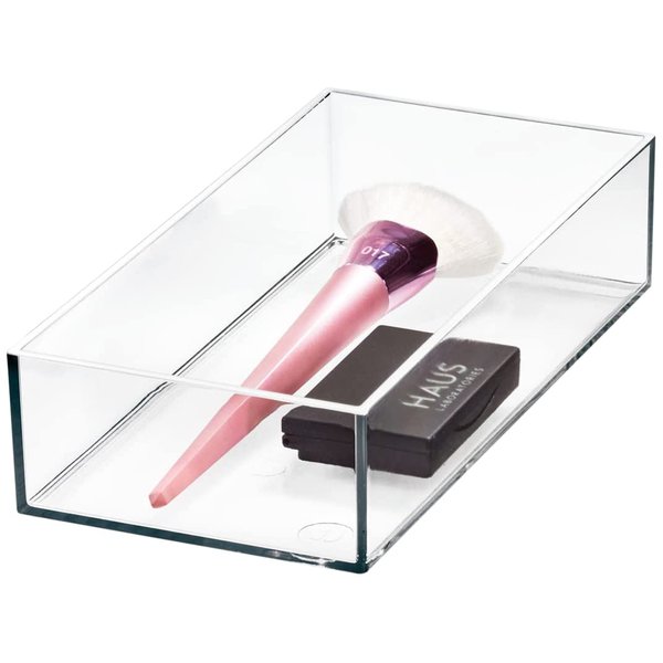 iDesign The Sarah Tanno Collection Plastic Cosmetic Drawer Organizer, 4" x 8" x 2", Clear
