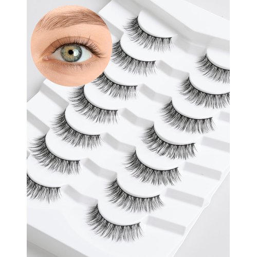 Lash natural wispy eyelashes, Frihappy false eyelashes, Wispy Strips, Faux Mink Lashes, black band lashes, 7 pairs, Frihappy 2024 lashes #Starr