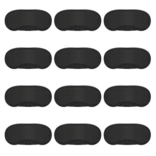 Mudder 12 Pack Sleep Mask Blindfold Eye Masks with Nose Pad and Elastic Straps for Women Men Black