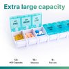 Sukuos AM PM Weekly 7 Day Pill Organizer, 2 Times A Day Pill Box with Arthritis Friendly Push Button, Medicine Cases for Vitamin/Fish Oil/Supplements, Easy to Clean