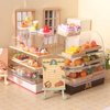 Miniature Dollhouse Bakery Case Mini Cake Stand Display Cabinet Pastry Display Case,1:12 Dollhouse Store Scene Accessory