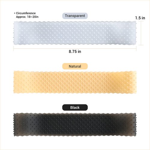 STUDIO LIMITED Flexible Silicone Non Slip Wig Band, Silicone Wig Hold Wigs Grip Head Band Non Slip Transparent Wigs Men Women Sports Yoga (Transparent - 2 Wig Bands & 2 pcs Wig Caps)