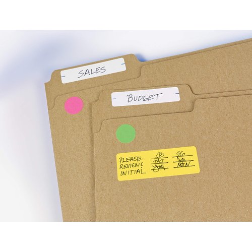 Avery Color-Coding Removable Labels, 1" x 3", Assorted Neon Colors, Non-Printable, 72 Blank Labels Total (6722)