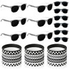 24 PCS Race Car Sunglasses Wristbands for Racing Theme Party Favors Set Race Car Checkered Sunglasses Black and White Checkered Rubber Bracelets for Summer Pool Racing Theme Birthday Gifts Supplies