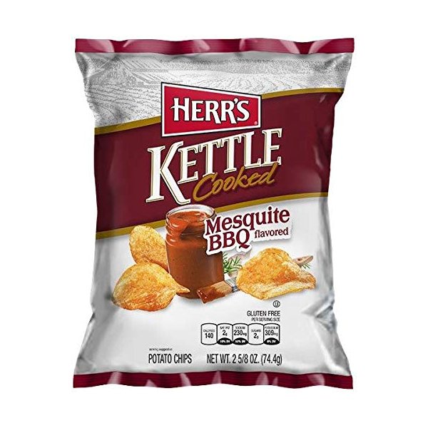 Herr's - Mesquite Barbecue Kettle Chips, Pack of 24 bags