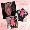 FULZTEY Hot Pink Hair Bow Clips for Women Big Silky Satin Bows Hair Clip Kawaii Layered Bowknot Hair Ribbons with Long Tail French Style Barrettes Alligator Hair Accessories for Teen Girls 2pcs