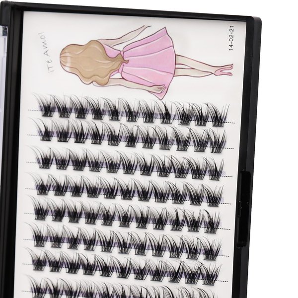 Bodermincer C Curl 0.07 Wide Cluster DIY Eyelash Extension 3D Individual Lashes Natural Look Cluster Lashes Easy Apply Volume Lash Extensions (12mm)