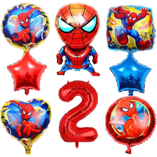 USXUOF Superhero Spiderman Boys Balloons Bouquet Birthday 8 pcs - Party Supplies (2nd)