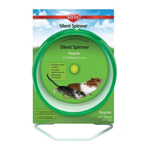 Kaytee Silent Spinner Wheel For Pet Hamsters and Gerbils, Regular 6.5 Inch