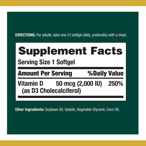 Nature's Bounty Vitamin D 2,000 IU Softgels