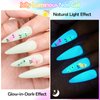 MTSSII Glow in the Dark Gel Nail Polish 6 Colors Luminous Jelly Gel Polish Set Fluorescent Bright Pink White Blue Purple Glow Effect Soak Off UV Nail Polish Kit Christmas Halloween Gifts for Women