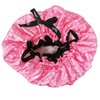 Kella Milla Stylish Satin Shower Cap - Sweet Pink Polka Dots & Bow