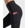 Dragon Fit High Waist Yoga Leggings with 3 Pockets,Tummy Control Workout Running 4 Way Stretch Yoga Pants Black