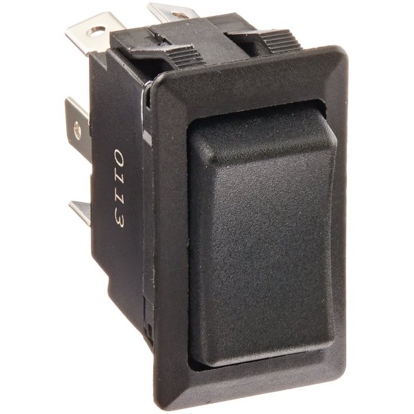 NSI 77060RQ Rocker Switch, On Off-On Circuit Function, DPDT, 20/10 amps at 125/250 VAC, 0.75" Width, 1.348" Height, 0.762" Depth, Black