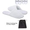 AhfuLife echoapple 5 Pairs of Deluxe Closed Toe White Slippers for Spa, Party Guest, Hotel and Travel (Large, White-5 Pairs)
