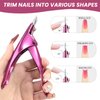 Acrylic Nail Clippers with Sizer Magnets, Inartato Fake Nail Cutters for Nail Tips with Length Measurement Professional Manicure Tools Acrylic Nail Art Supplies (Rose)